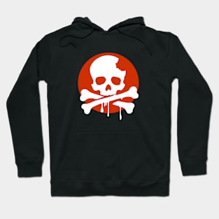 Urban Style Skull and Crossbones Red and White Hoodie